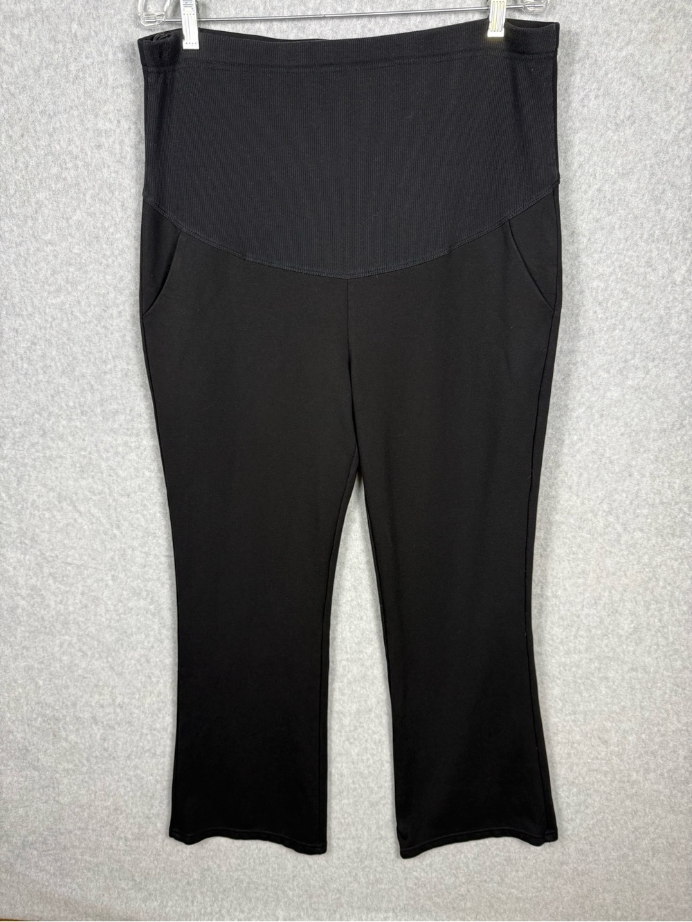 Alina Mae Maternity Black Bootcut Pants XL Stretch Pockets | Comfort Casual